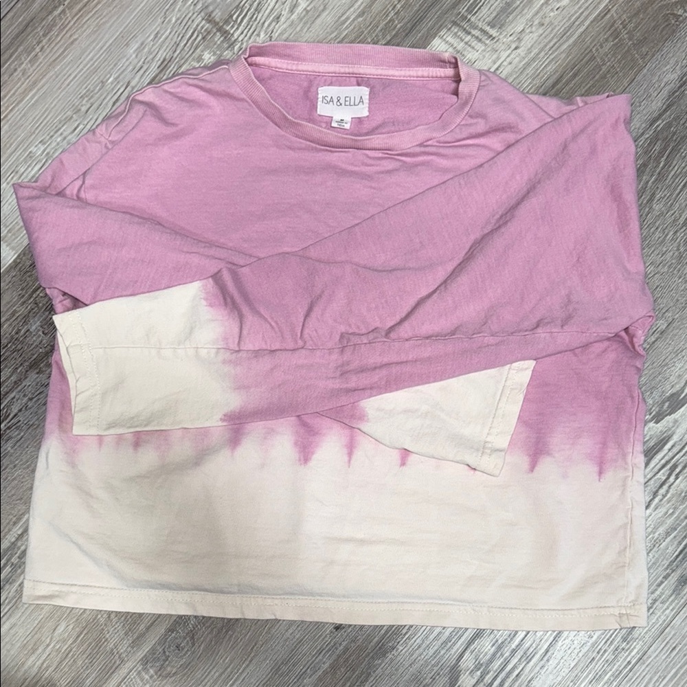 ISA & ELLA Pink and Cream Cropped Shirt